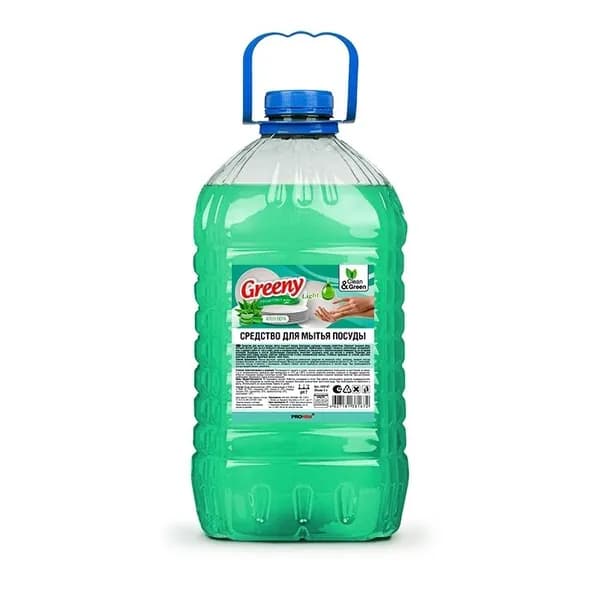 Средство для мытья посуды "Greeny" Light Алоэ вера, 5 л. Clean&Green CG8167