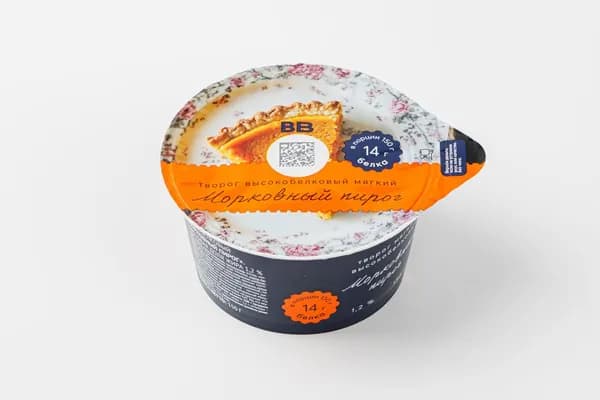 Творог мягкий "Морковный пирог" высокобелковый 1,2%, 150 г