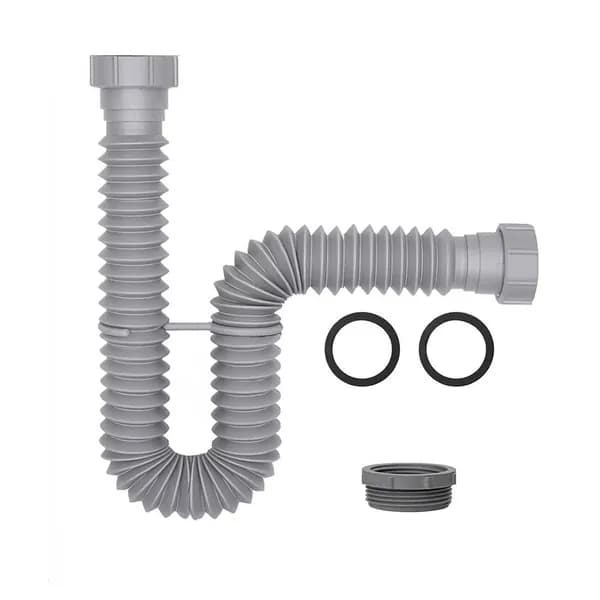 Гибкая сливная труба для раковины 1-1/2" и 1-1/4" для измельчителя пищевых отходов, сифон с адаптером.