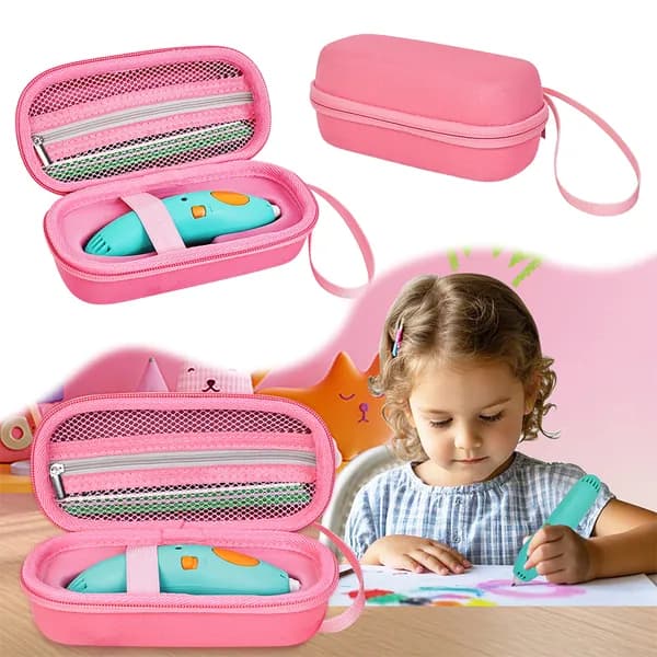 Чехол для 3D-ручки 3Doodler Start+ Essentials (2024) из ЭВА, водонепроницаемый, с ручкой для переноски, розовый