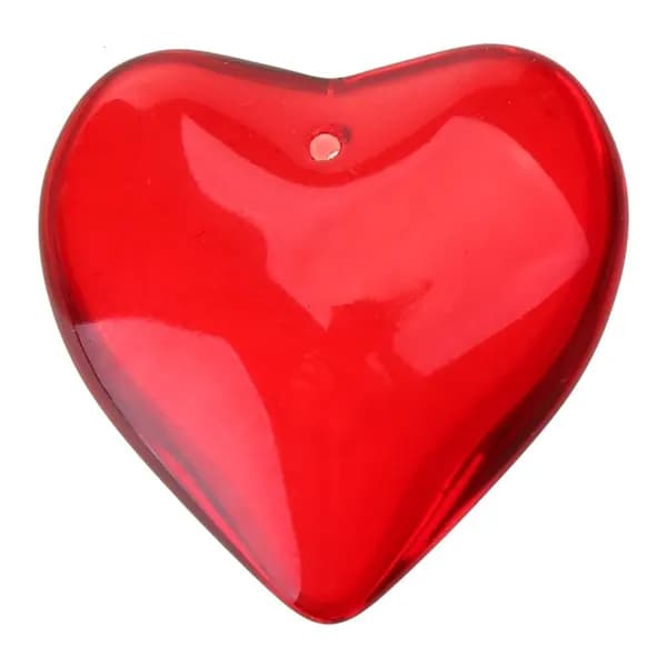 Сердечки из хрустального стекла для бижутерии, красный - L
