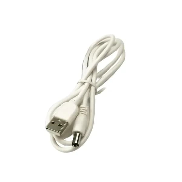 Кабель питания USB-DC5.5x2.1mm для LED-ламп и CCTV камер, Белый - 1.2m