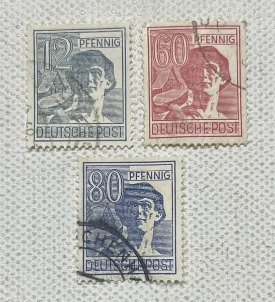 Германия Набор марок Оккупация союзников в 1947 году 3 шт