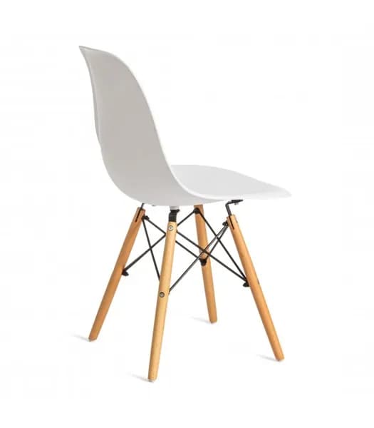 Стул CINDY (EAMES) (mod. 1801) / 1 шт. в упаковке дерево бук/металл/сиденье пластик, 45x51x82 см, White (белый)