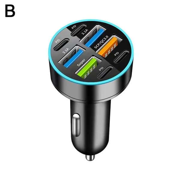 Автомобильное зарядное устройство с 4/2 USB-портами, сверхбыстрой зарядкой и дисплеем напряжения для телефона