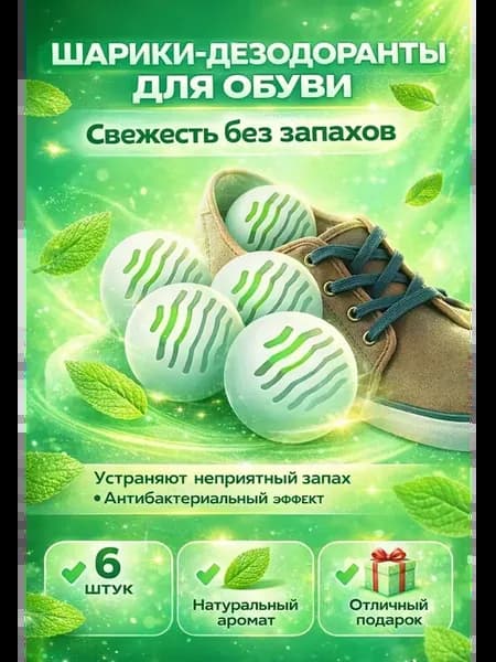 Шарики-дезодорант для обуви 6 шт