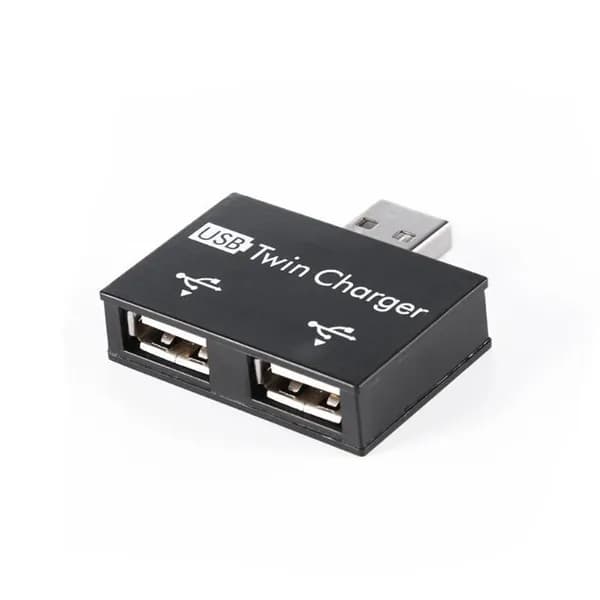 (O061)Двойной 2-портовый USB-разветвитель для зарядки DC 5V Концентратор-адаптер-конвертер