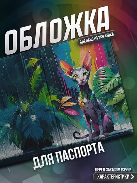 Обложка на паспорт Кот Сфинкс