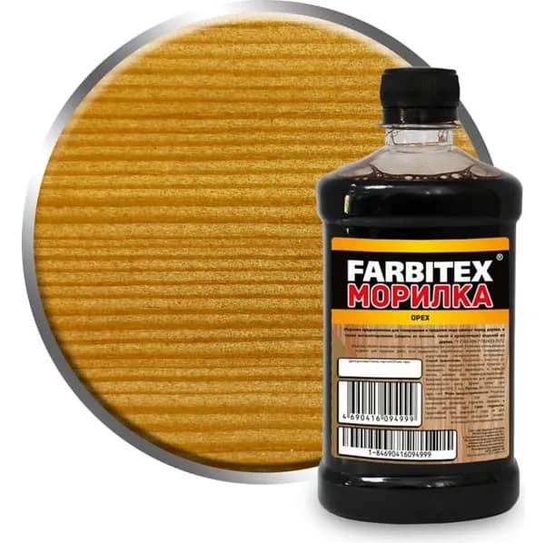 Морилка FARBITEX деревозащитная водная орех, 0,5 л