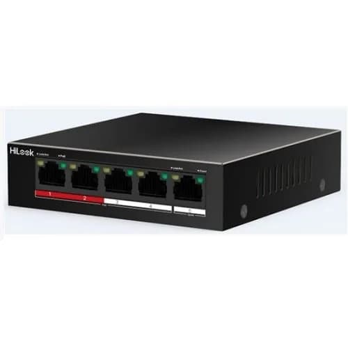 HILOOK NS-0105P-35(B), 4 порта, мегабит, PoE 35 Вт, 1 порт мегабитного восходящего канала, дальность действия 250 метров, неуправляемый, настольный коммутатор