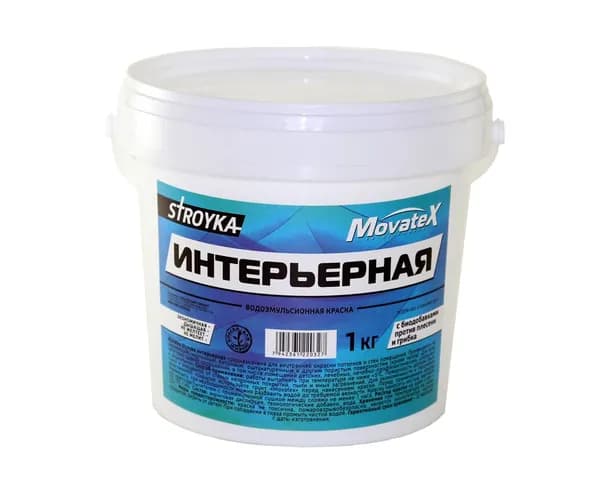 Movatex Краска водоэмульсионная Stroyka интерьерная 1кг Т31712
