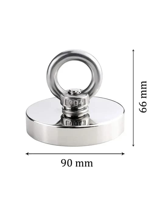 Неодимовый магнит N52 90x66 мм, Pull Max 350kg, J90