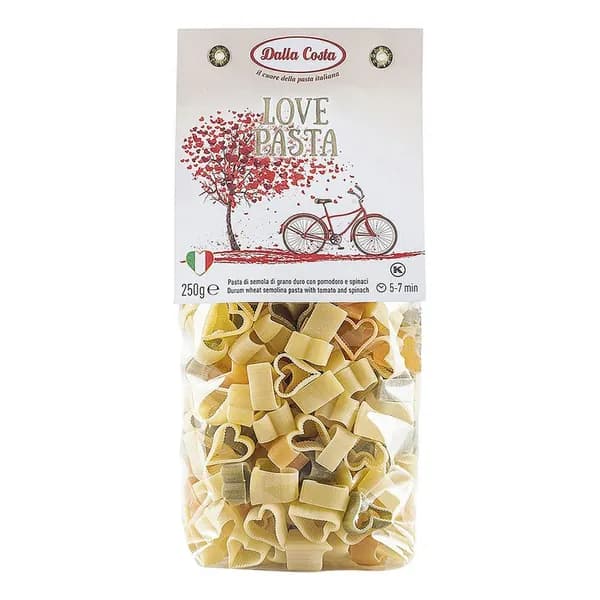 Макаронные изделия Dalla Costa Фигурные в виде сердец без добавления яиц Love Pasta Любовь 250 г