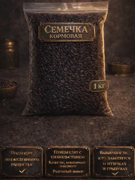 Семечка подсолнечника кормовая сырье для птиц 1 кг