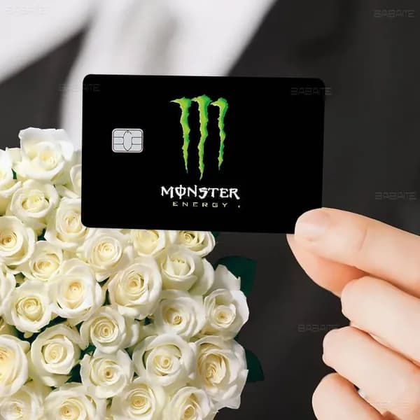 Monster Energy Монстр Энерджи Бренд Наклейка на банковскую карту, глянцевая противоцарапинная стильная