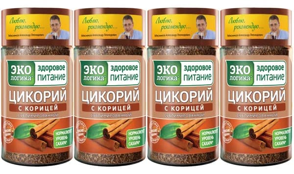 Цикорий Экологика с корицей, сублимированный в банке, 85г х 4шт
