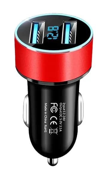 Автомобильное зарядное устройство USB 3.1A с цифровым дисплеем для телефона в автомобиль