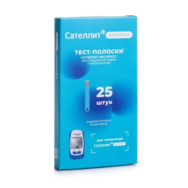 Тест-полоски Сателлит экспресс 25 шт ( 10 упаковок )