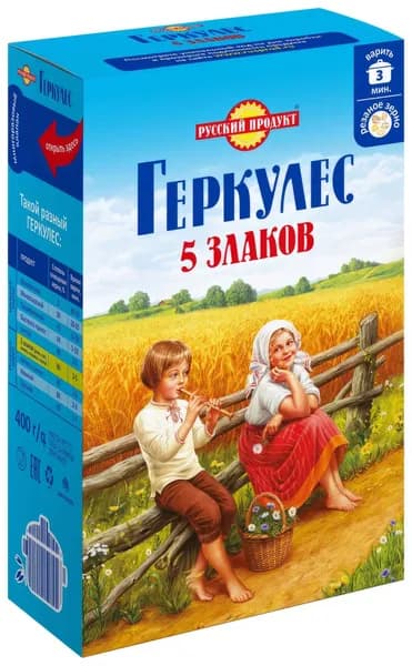 Геркулес Русский продукт 5 злаков, 400г
