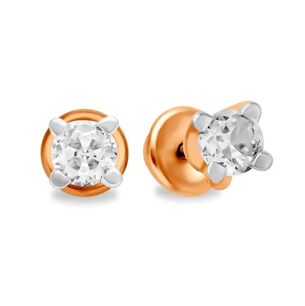 Серьги женские с фианитами из красного золота 375 пробы 585GOLD