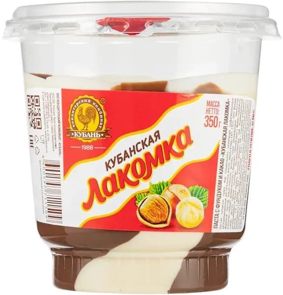 Паста Лакомка Кубанская с фундуком и какао Кубань КК п/б, 350 г