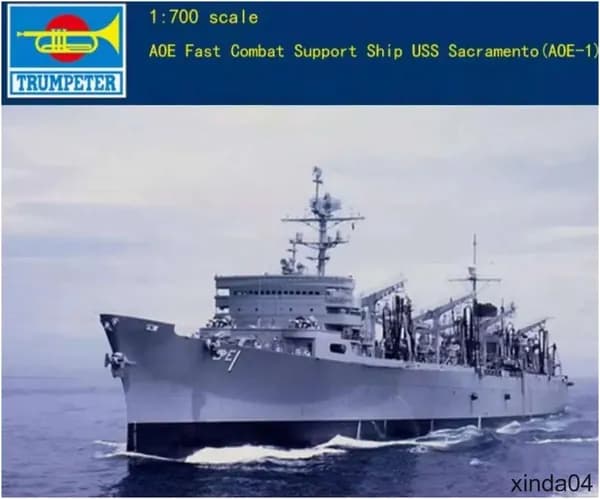 Премиум сборная модель американского корабля Сакраменто AOE1 от Trumpeter в масштабе 1/700