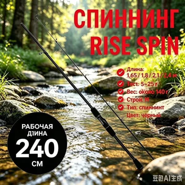 Спиннинг, рабочая длина:  240 см , до 25 гр