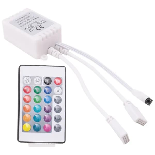 Контроллер RGB-ленты, "Интеллектуальный" / ИК-пульт, 5V-24V, синхронизация с приложением.