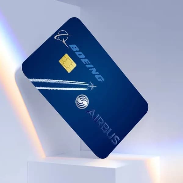 Аэробус Airbus Наклейка для банковской карты