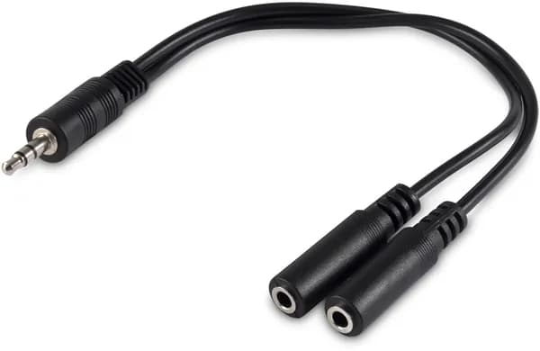 Адаптер аудио Buro BU-2XJACK-JACK, 2xJack 3.5 (f) - Jack 3.5 (m), 0.2м, черный
