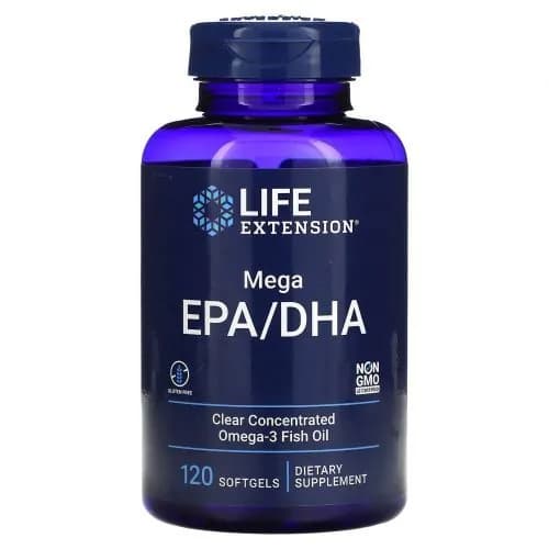 Life Extension, Omega Foundations, Омега-3 Мега EPA/DHA, 120 капсул