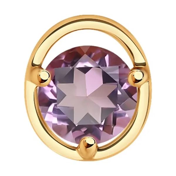 Золотая подвеска DIAMANT-ONLINE с аметистом 585 пробы