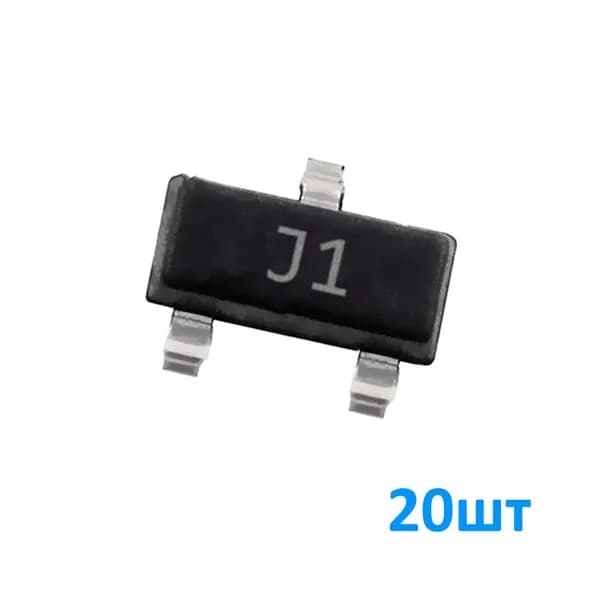 BSS138 20шт, (SS, J1) Полевой транзистор, N-канальный, 50В, 0.22А, корпус SOT23, маркировка SS или J1