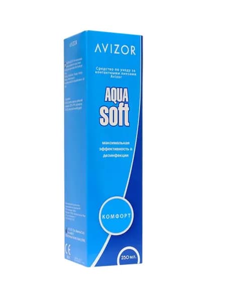 Раствор для контактных линз Avizor Aqua Soft, 250 мл с контейнером для линз