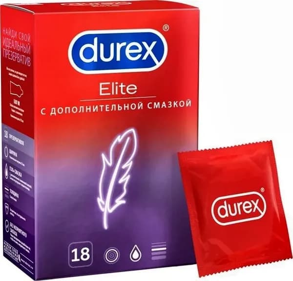 Презервативы Durex Elite с дополнительной смазкой №18
