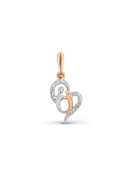 Подвеска на шею женская 375 пробы с фианитами, KARATOV