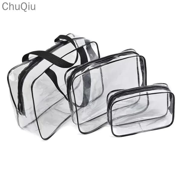 Набор из 3 прозрачных сумок для роддома, органайзеры для вещей, ПВХ, водонепроницаемые