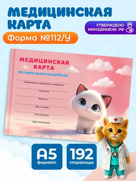 Медицинская карта история развития ребенка А5 96 листов