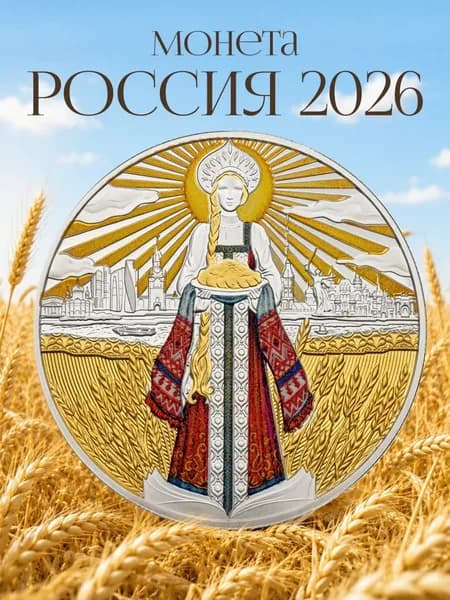 Монета серебряная сувенирная Россия 2026