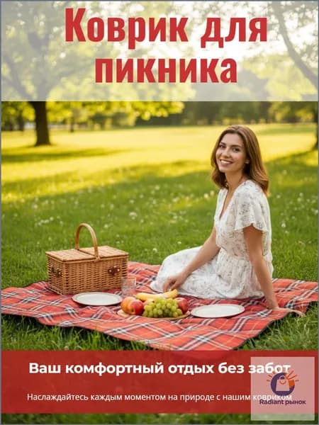 Коврик для пляжа и пикника 145 х 100 см
