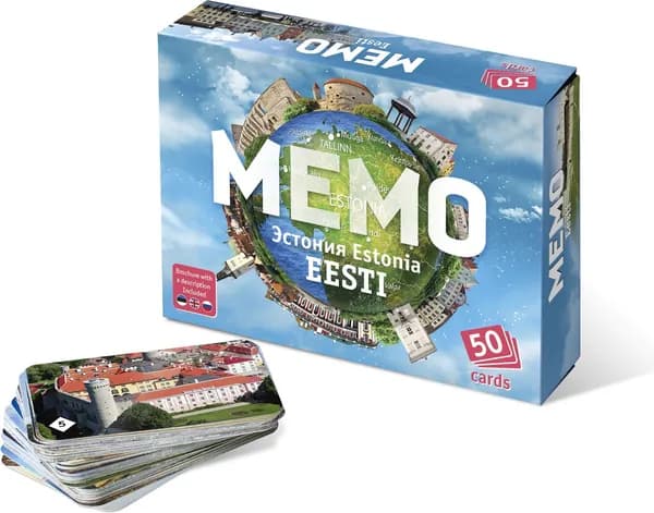 Мемо Нескучные игры Эстония, в комплекте 3 книги: rus, est, eng