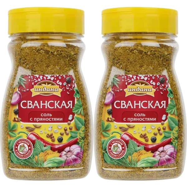 Соль Сванская Индана с пряностями 350 г, набор: 2 штуки