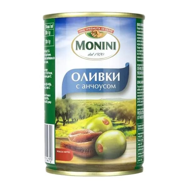Оливки с анчоусом Monini 300г