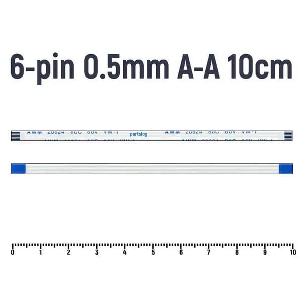 FFC Шлейф кнопки включения для ноутбука Asus N550JV-1A 6-pin Шаг 0.5mm Длина 10cm Прямой A-A AWM 20624 80C 60V VW-1