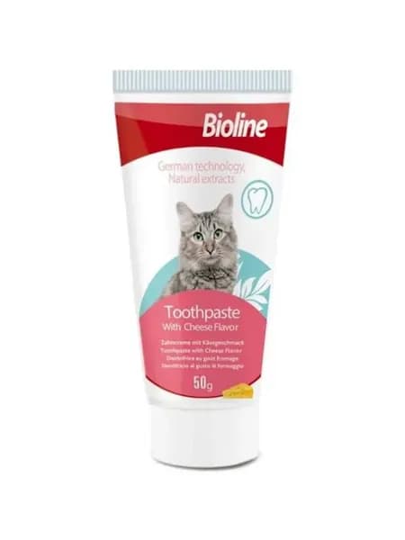 Зубная паста со вкусом сыра для кошек. Bioline 50 гр
