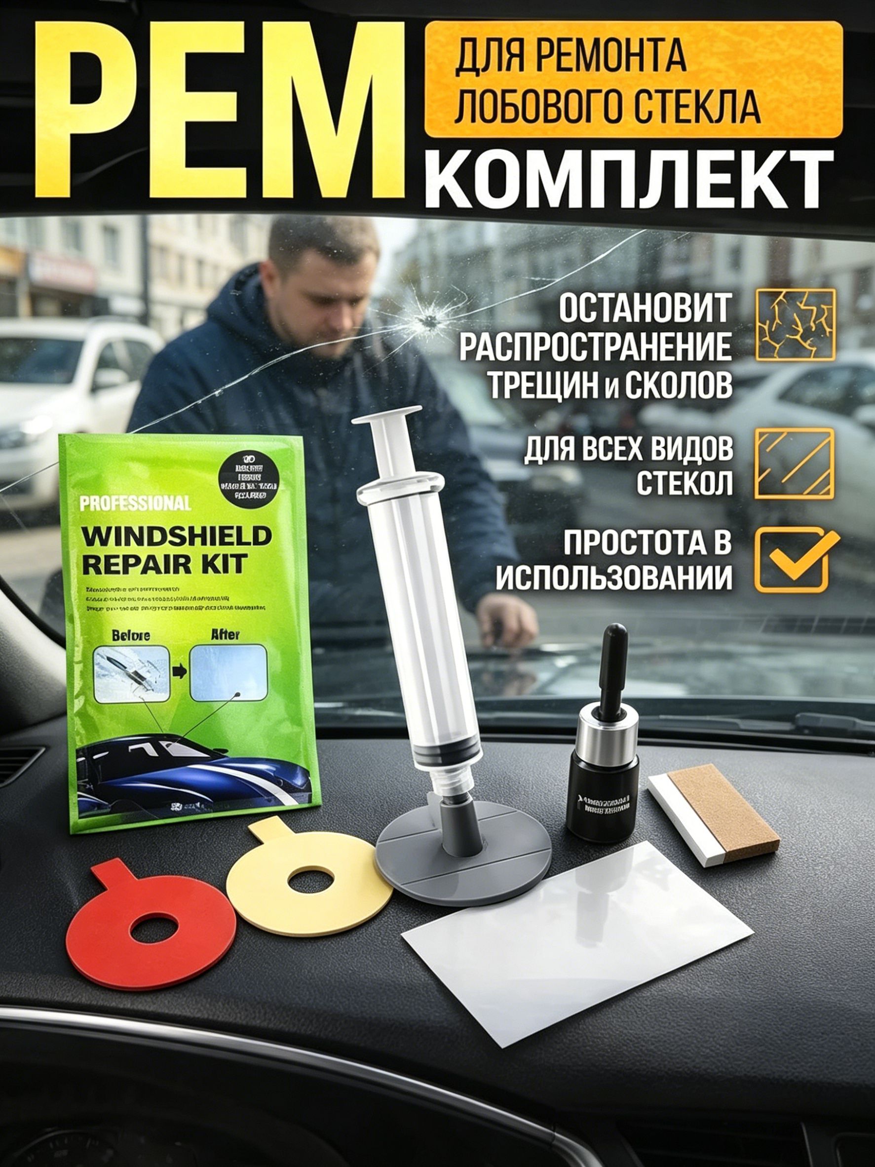 Клей автомобильный Гель, 2 мл, 1 шт.