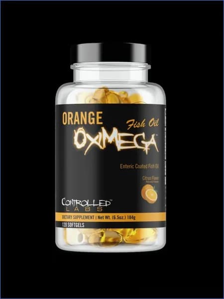Концентрированный рыбий жир Orange Oximega Omega-3, 60% ЭПК и ДГК, 120 капсул, Controlled Labs для суставов, сердца и иммунитета, без рыбной отрыжки 30