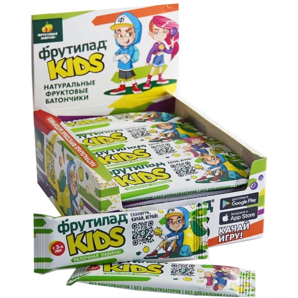 Батончик фруктовый Фрутилад KIDS Яблочная лавина, 25г