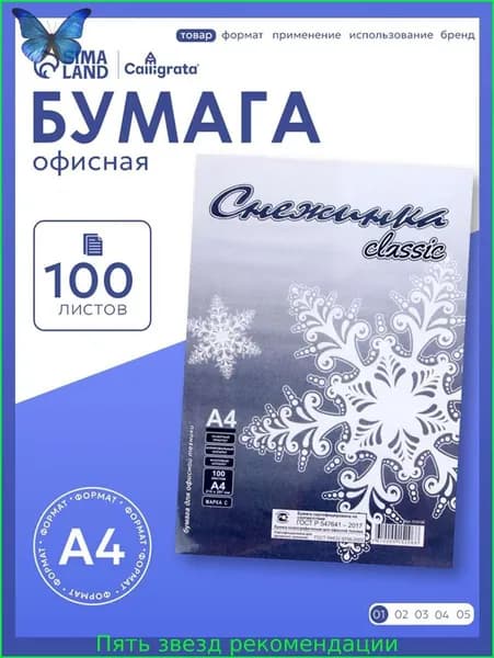 Бумага для принтера A4, 100 лист., шт