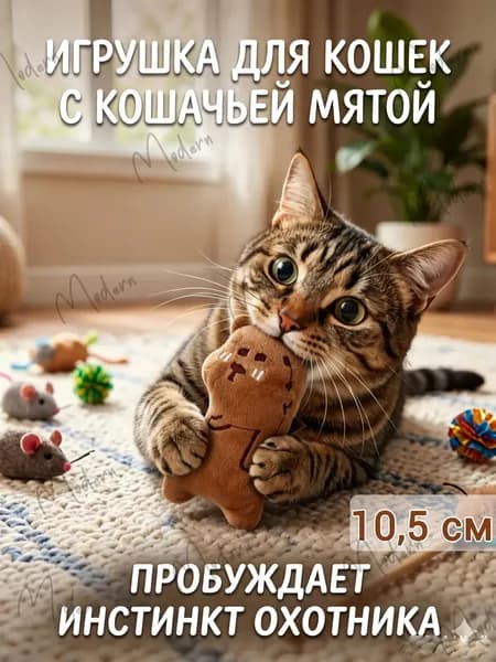 Игрушка для кошек с кошачьей мятой, 10 см